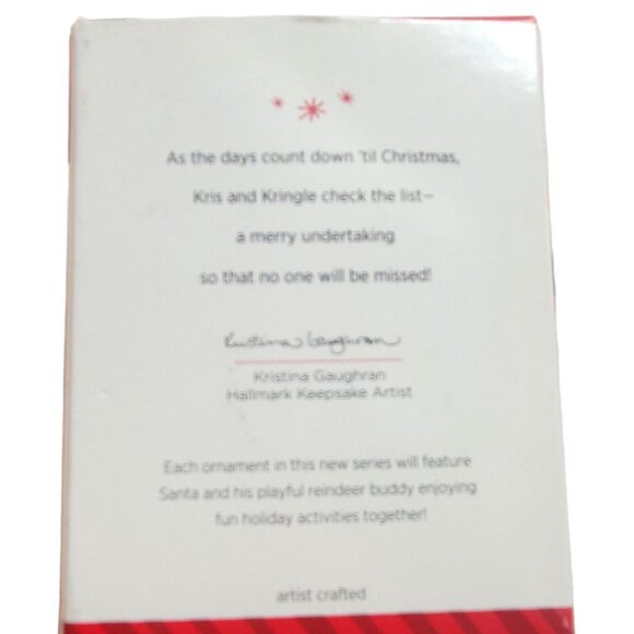 Hallmark Keepsake Kringle & Kris Christmas Tree Ornament 2014 #1 Checking List - Picture 3 of 12